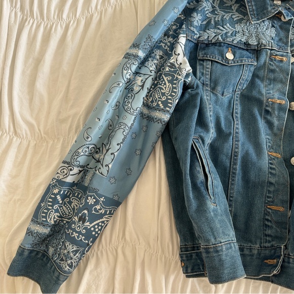 Johnny Was Workshop Blue Jean Denim Paisley Jacket - Picture 4 of 8